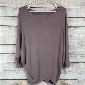 Jolie Mauve Long Sleeve Bat Wing Top Medium